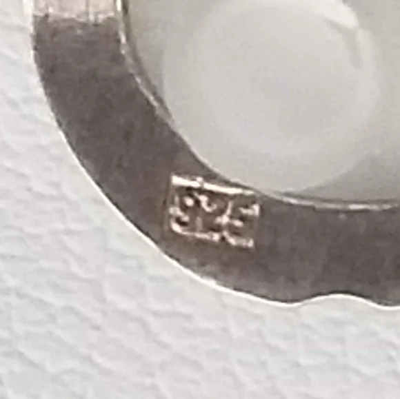 Large, amber style sterling clip-on earrings, vintage - Picture 4 of 5